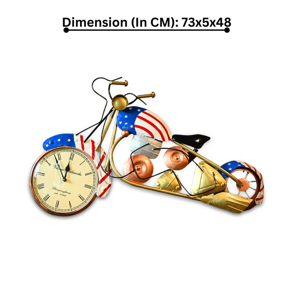 Vintage Motorcycle Metal Wall Clock – Retro Art for Timeless Charm