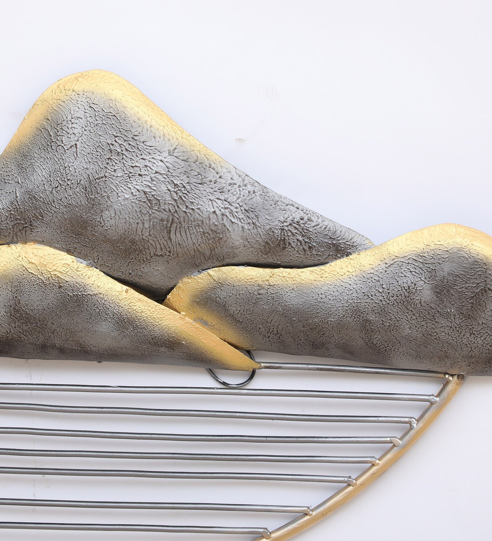 Golden Horizon Metal Wall Art with LED