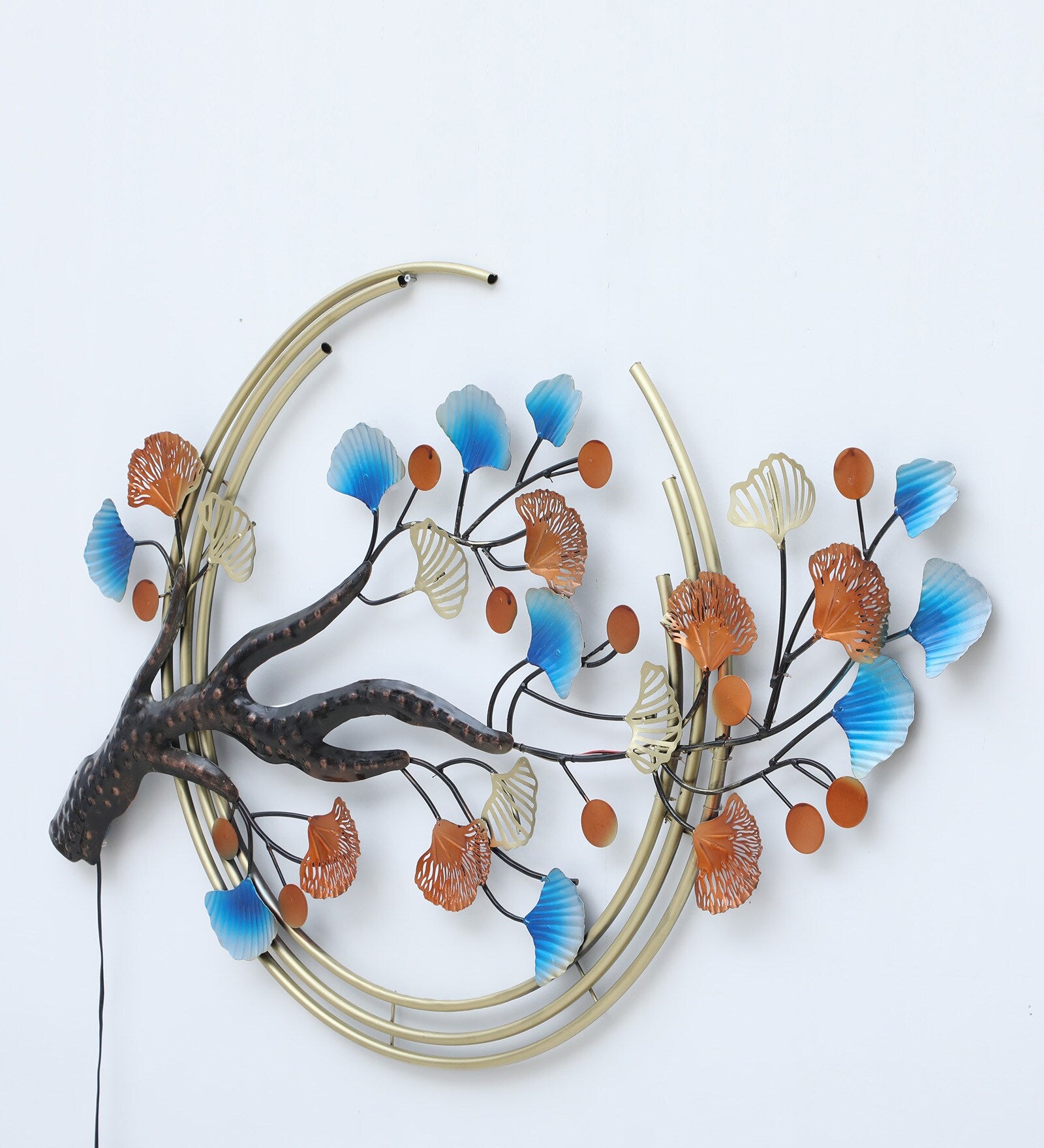 Golden Tree Metal Wall Art with LED Backlight (51 x 30 Inches)