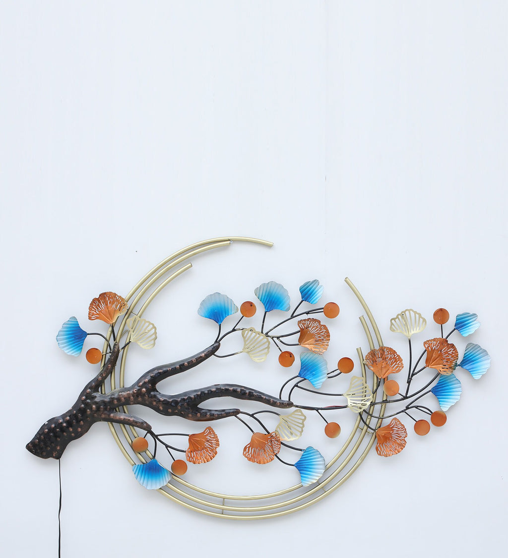 Golden Tree Metal Wall Art with LED Backlight (51 x 30 Inches)