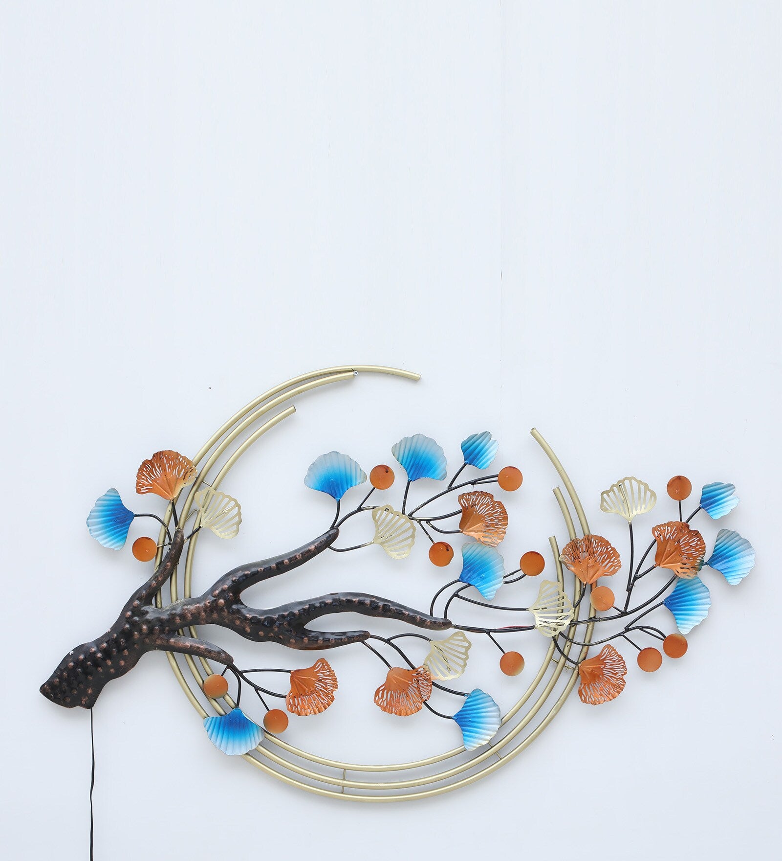 Golden Tree Metal Wall Art with LED Backlight (51 x 30 Inches)