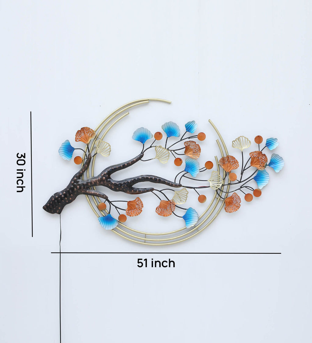 Golden Tree Metal Wall Art with LED Backlight (51 x 30 Inches)